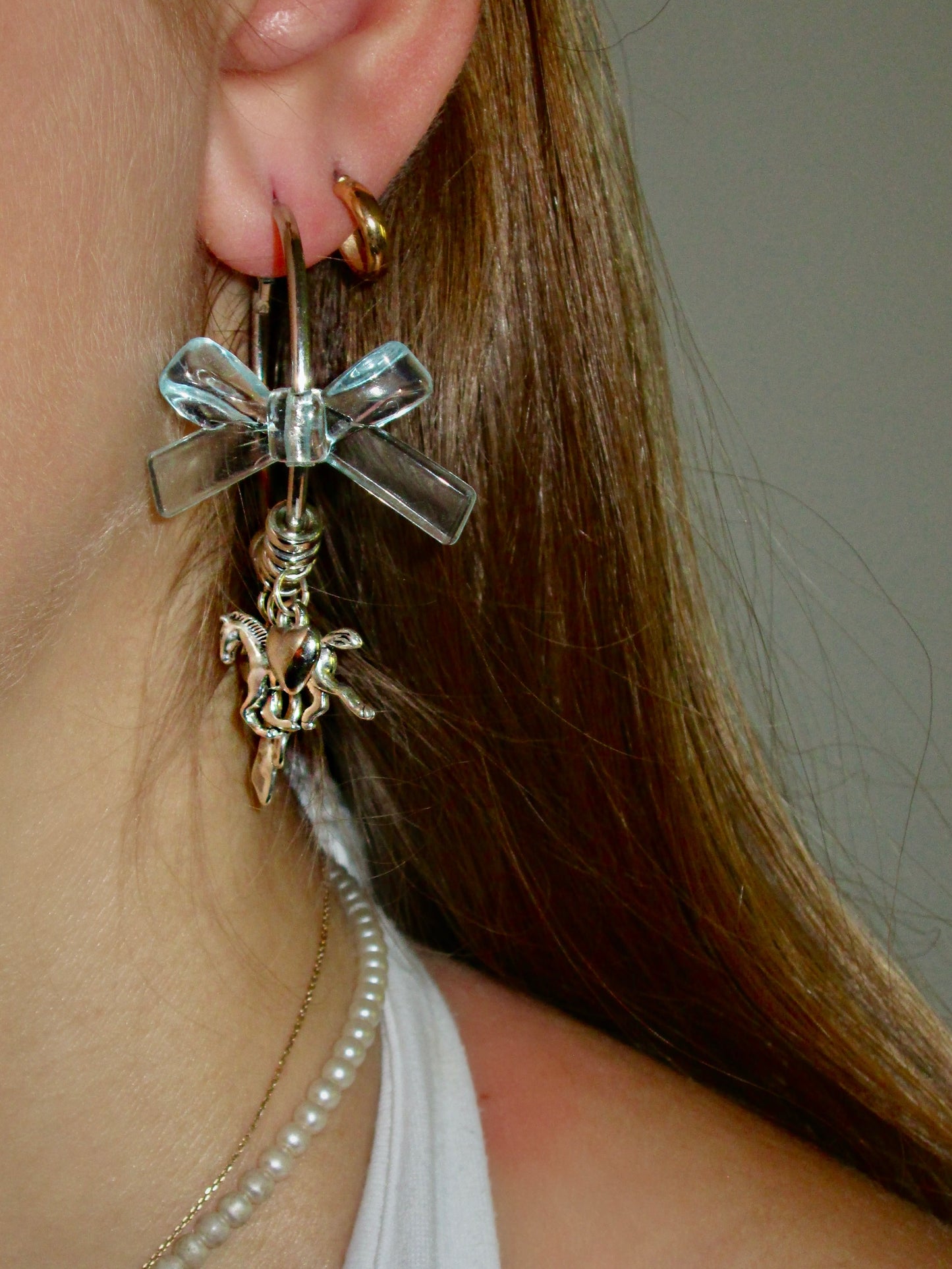 Lana Style withe Blue Bows in Silver