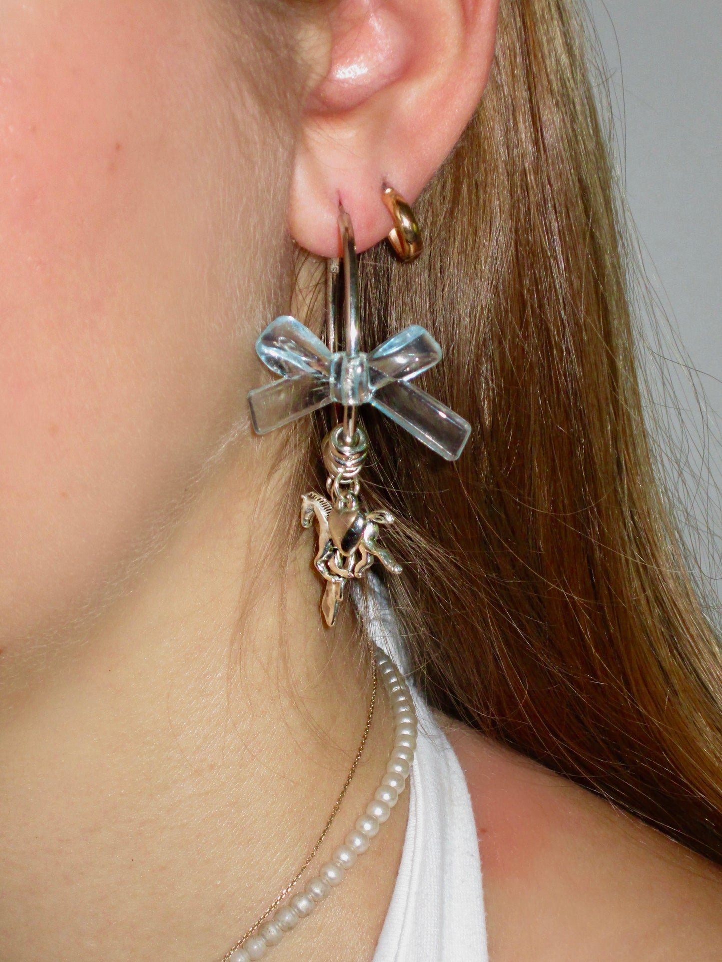 Lana Style withe Blue Bows in Silver